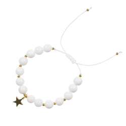 STONE BEAD BRACELET 8 MM WHITE
