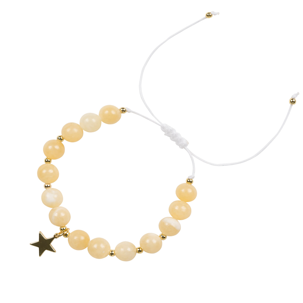 STONE BEAD BRACELET 8 MM YELLOW JADE