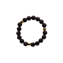 STONE BEAD RING 3 MM MATTE BLACK