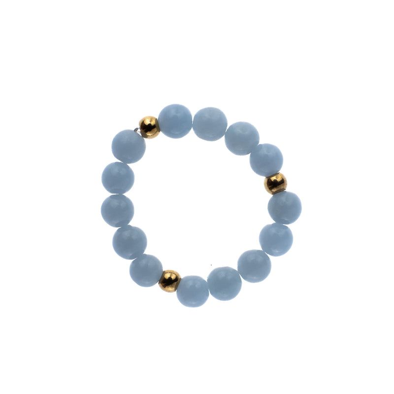 STONE BEAD RING 4 MM 501 BLUE