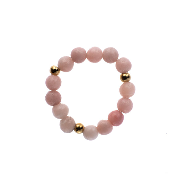 STONE BEAD RING 4 MM ROSE