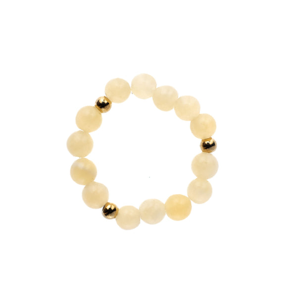 STONE BEAD RING 4 MM YELLOW JADE – DARK department