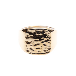 STRUCTURED SIGNET RING SQUARE GOLD