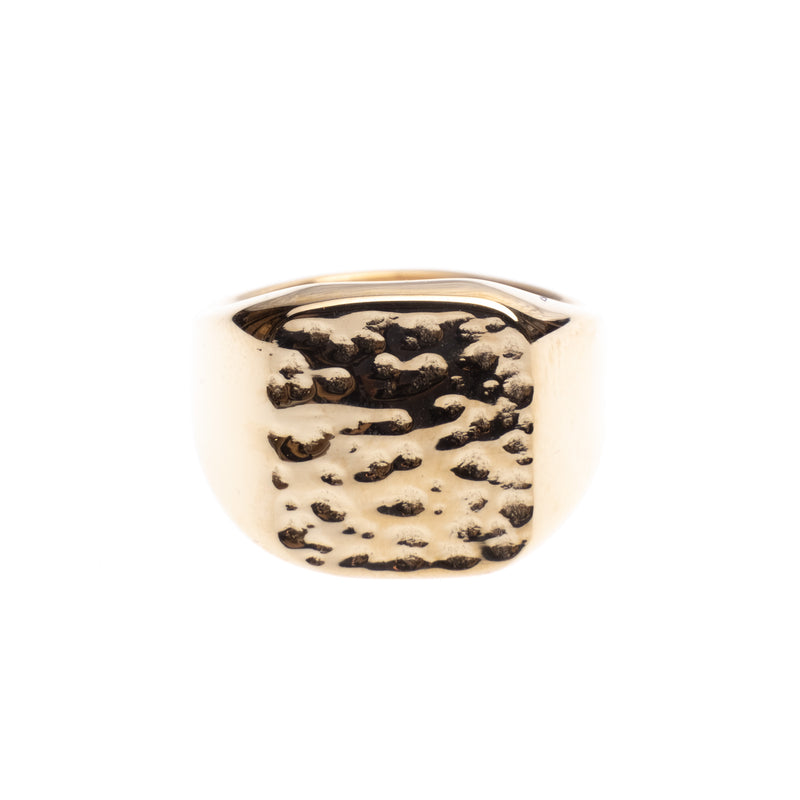 STRUCTURED SIGNET RING SQUARE GOLD
