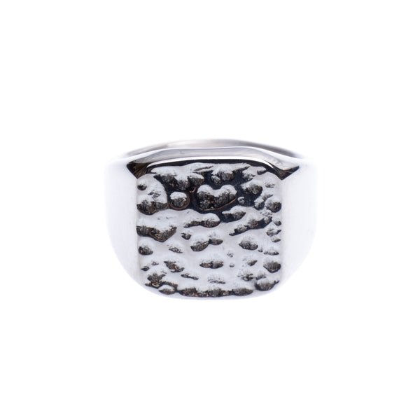 STRUCTURED SIGNET RING SQUARE SILVER