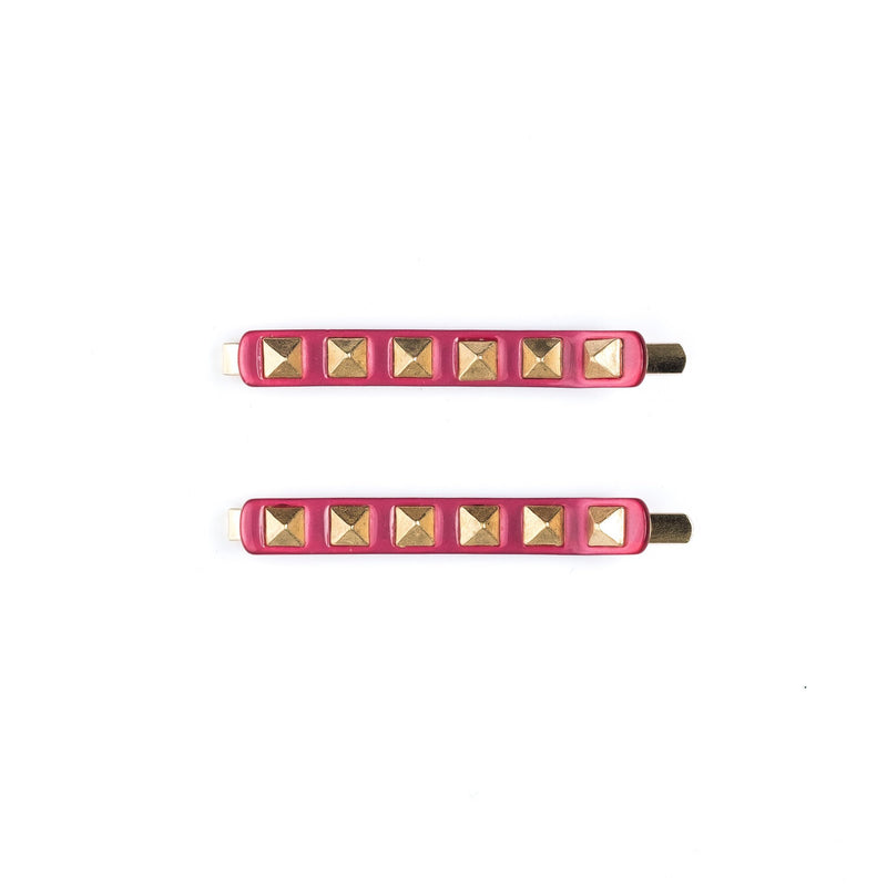 STUD BOBBY PINS 2 PK BERRY