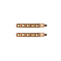 STUD BOBBY PINS 2 PK COGNAC