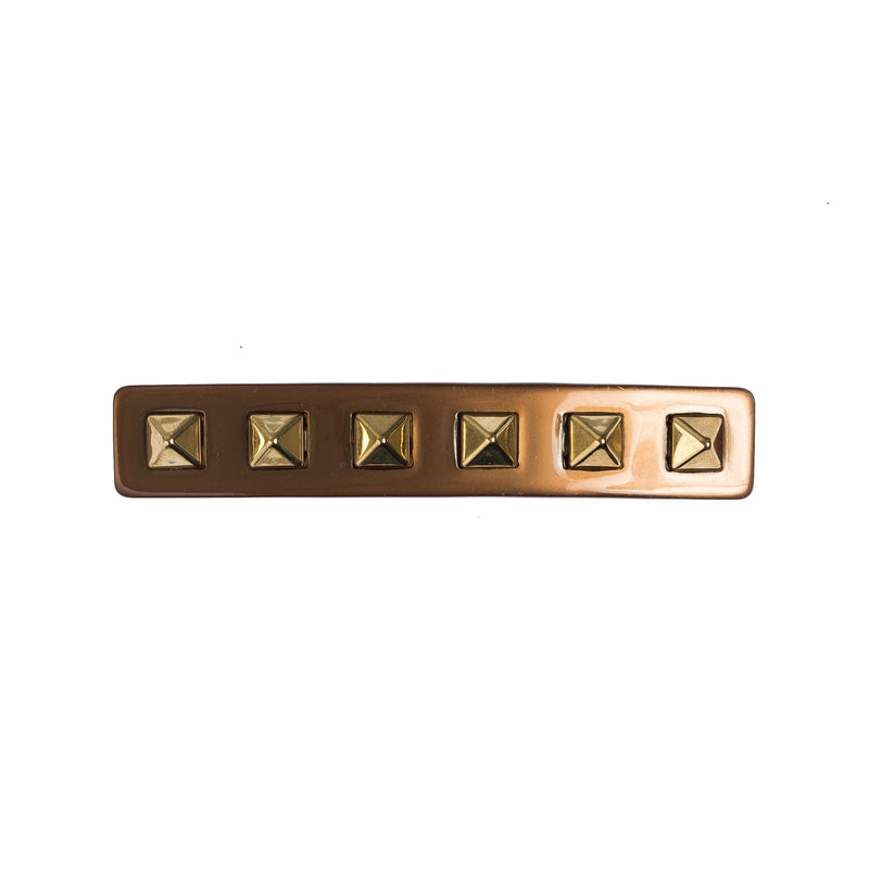 STUD HAIR CLIP LARGE COGNAC