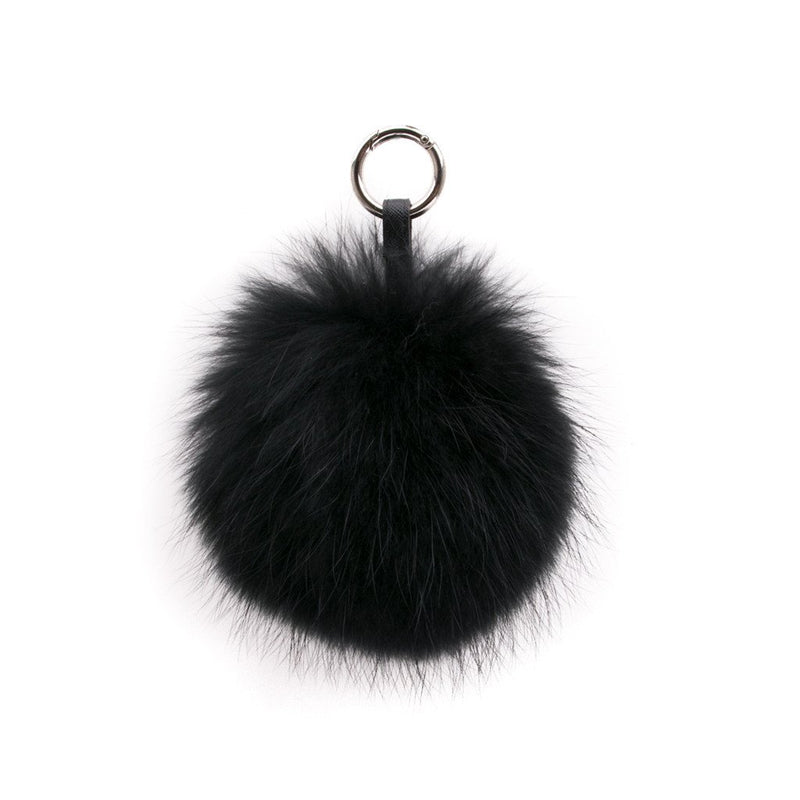 POM POM RACCOON SILVER BLACK