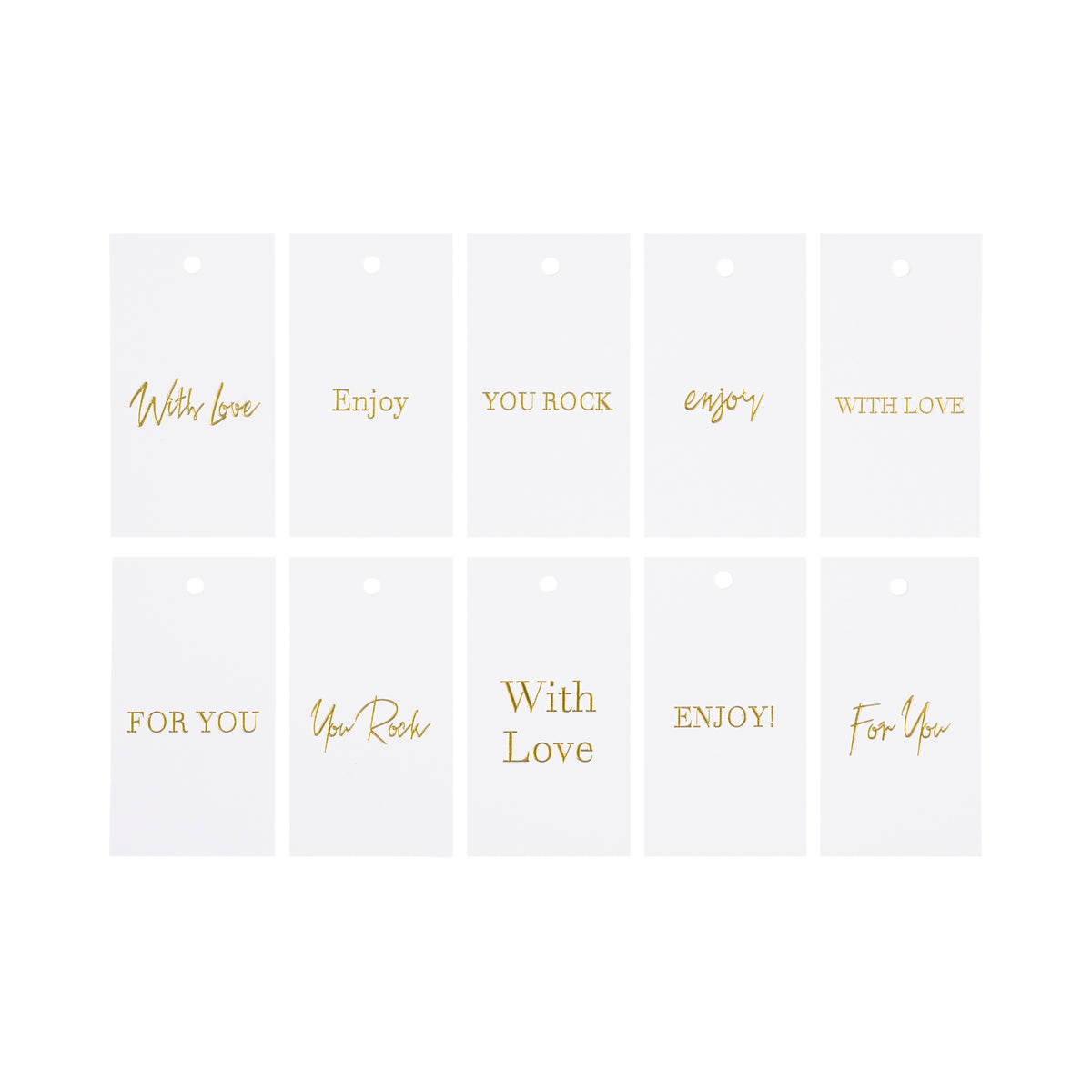 GIFT TAGS WHITE W/GOLD