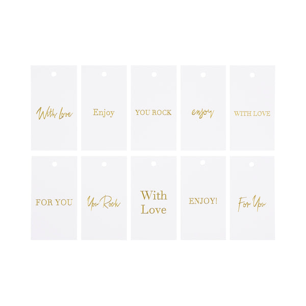 GIFT TAGS WHITE W/GOLD