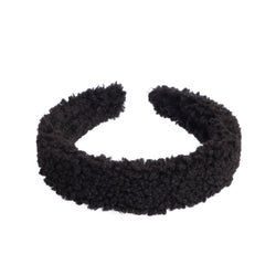 TEDDY HAIR BAND BROAD BLACK