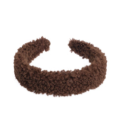 TEDDY HAIR BAND BROAD CHOCOLATE BROWN