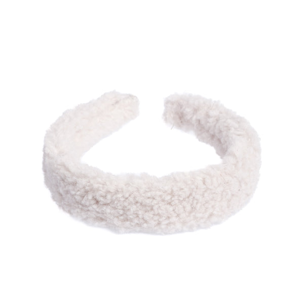 TEDDY HAIR BAND BROAD LIGHT GREY