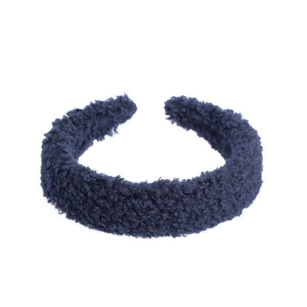 TEDDY HAIR BAND BROAD NAVY BLUE