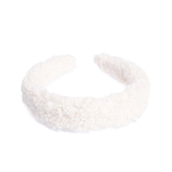 TEDDY HAIR BAND BROAD OFF WHITE