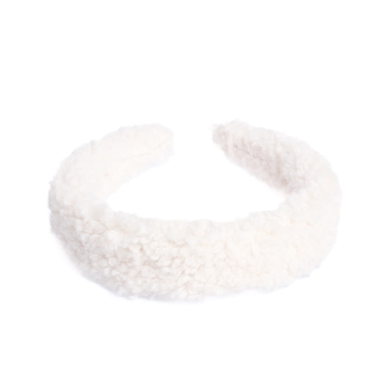 TEDDY HAIR BAND BROAD OFF WHITE