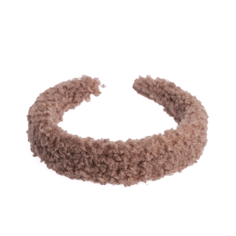 TEDDY HAIR BAND BROAD WARM TAUPE
