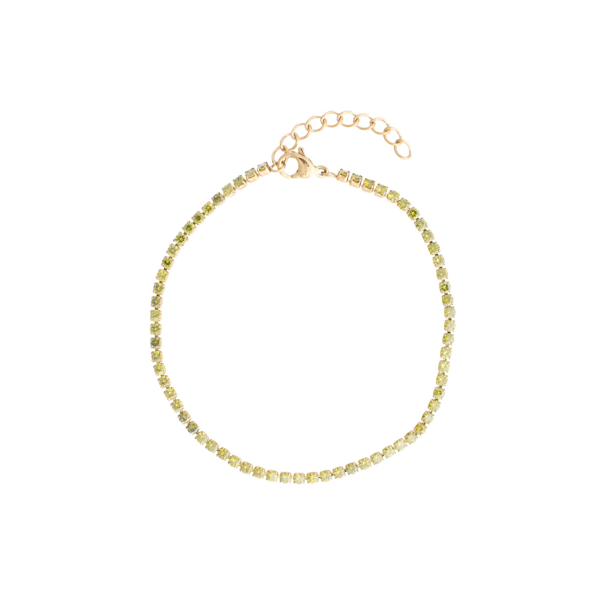 TENNIS CHAIN BRACELET 2 MM OLIVE