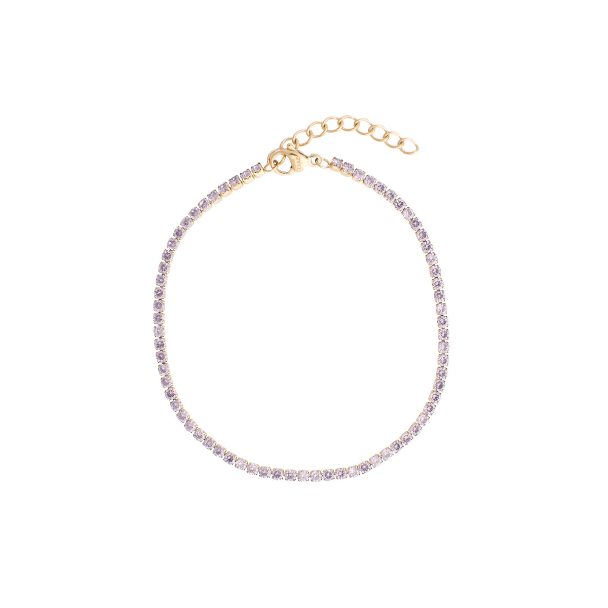 TENNIS CHAIN BRACELET 2 MM DUSTY ROSE