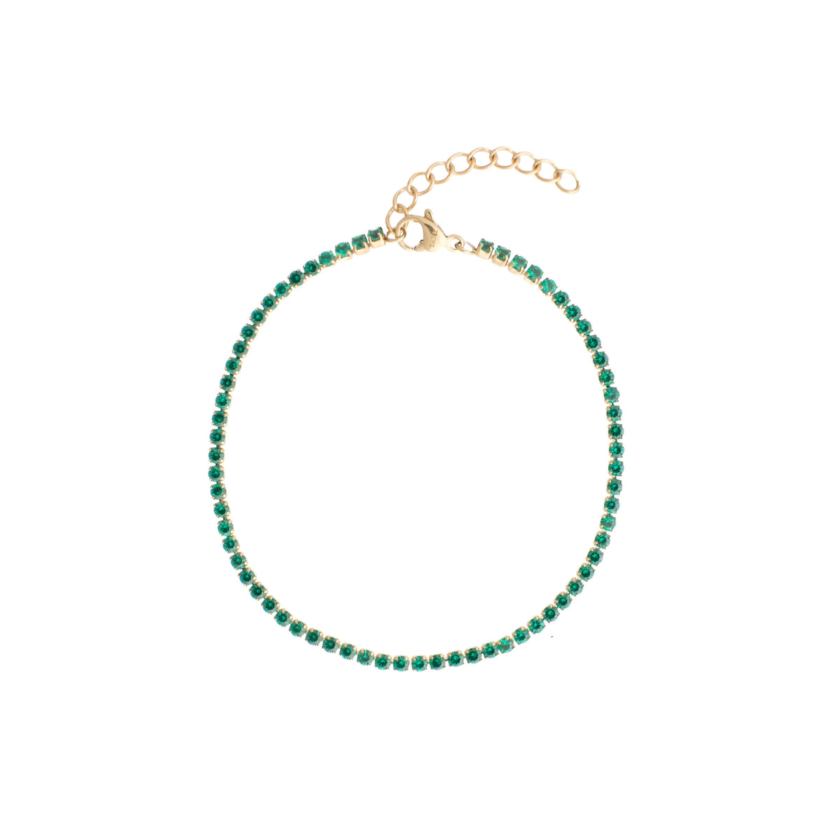 TENNIS CHAIN BRACELET 2 MM GREEN
