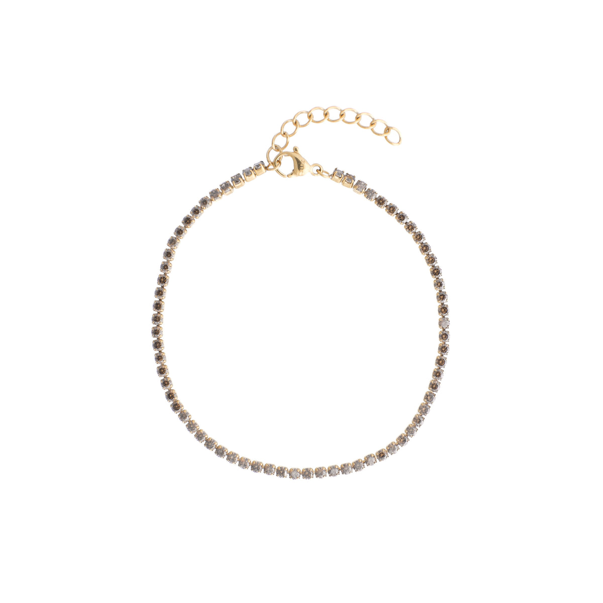 TENNIS CHAIN BRACELET 2 MM DARK GREY