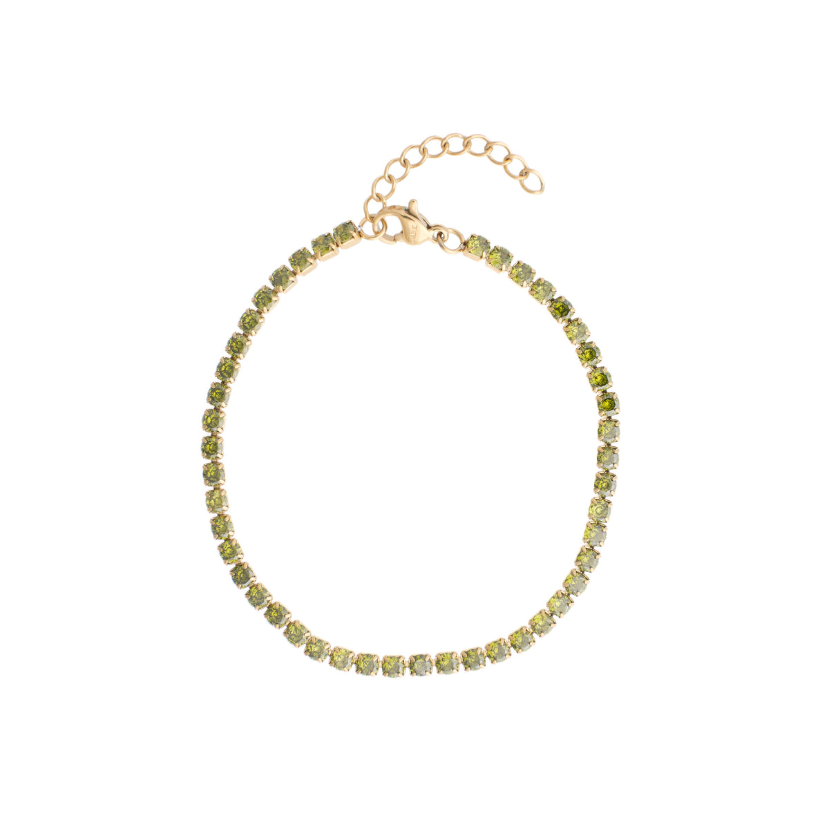 TENNIS CHAIN BRACELET 3 MM OLIVE