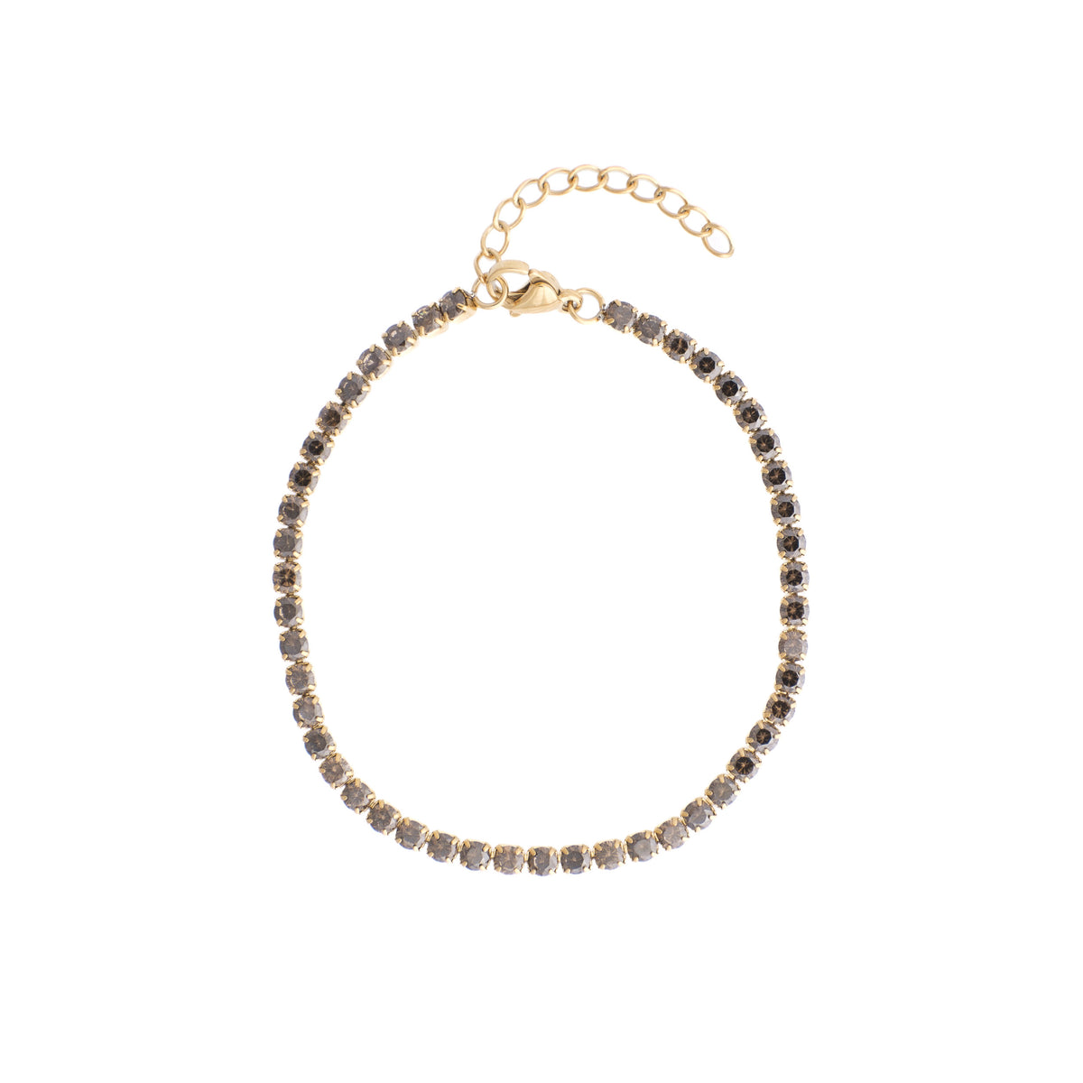 TENNIS CHAIN BRACELET 3 MM DARK GREY