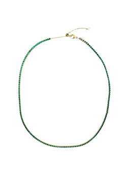 TENNIS CHAIN NECKLACE 2 MM GREEN