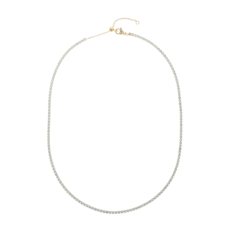 TENNIS CHAIN NECKLACE 2 MM LIGHT BLUE