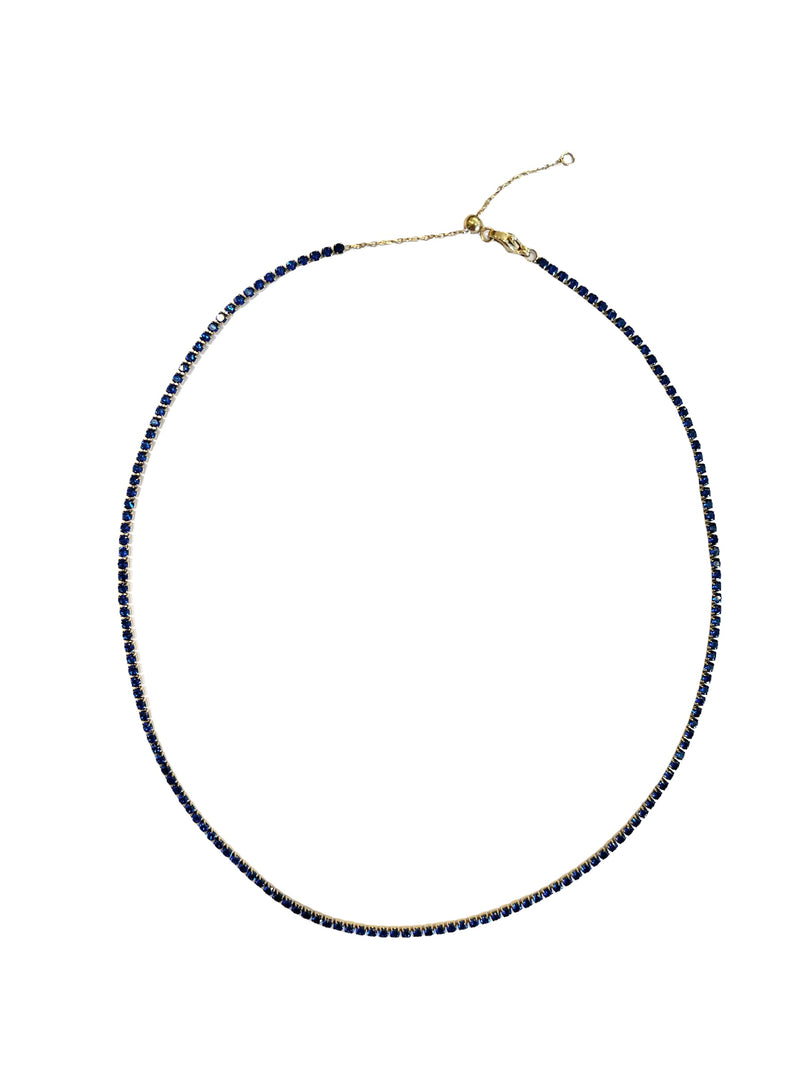 TENNIS CHAIN NECKLACE 2 MM NAVY BLUE