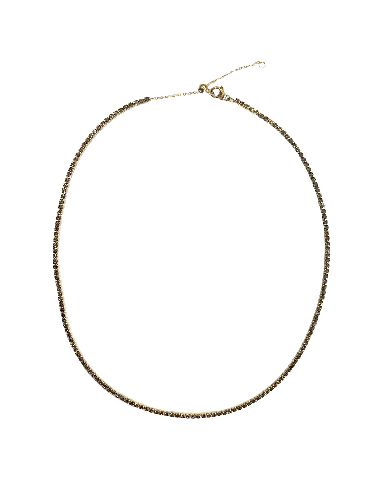 TENNIS CHAIN NECKLACE 2 MM OLIVE TENNIS CHAIN NECKLACE 2 MM OLIVE