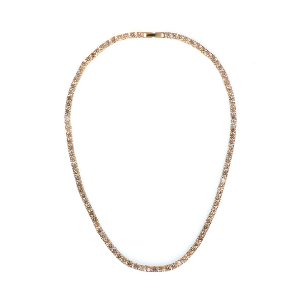 TENNIS NECKLACE 4 MM SOFT BROWN