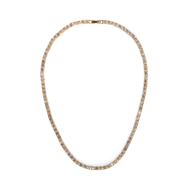 TENNIS NECKLACE 4 MM SOFT BROWN