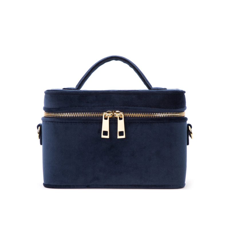 VELVET VANITY BAG SMALL NAVY BLUE