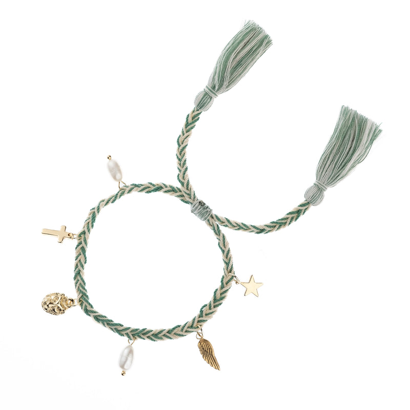 WOVEN FRIENDSHIP BRACELET W/CHARMS OCEAN