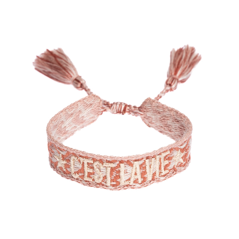 WOVEN FRIENDSHIP BRACELET - "C'EST LA VIE" MAHOGANY