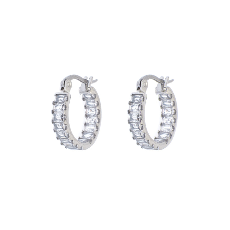 BAGUETTE CRYSTAL HOOP