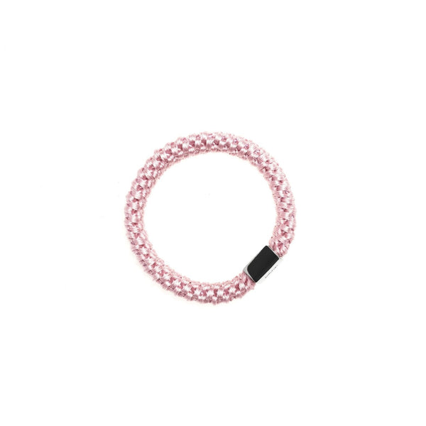 FAT HAIR TIE BLUSH ROSE W/SILVER