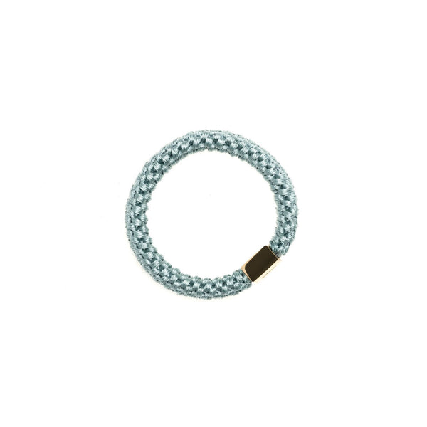 FAT HAIR TIE DUSTY TEAL W/GOLD
