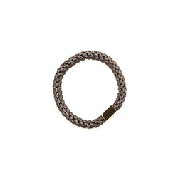 FAT HAIR TIE GREY W/GOLD