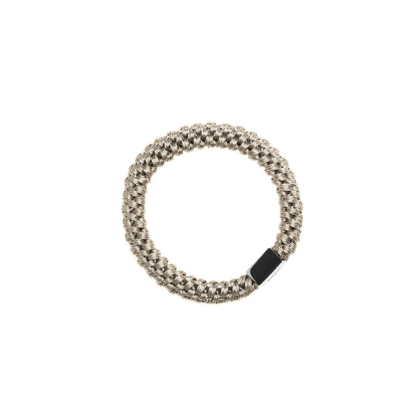 FAT HAIR TIE LIGHT GREY W/SILVER