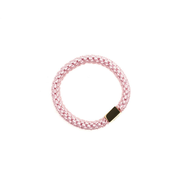FAT HAIR TIE BLUSH ROSE W/GOLD