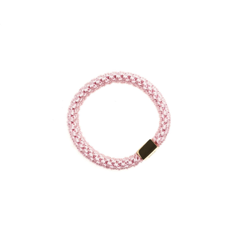 FAT HAIR TIE BLUSH ROSE W/GOLD
