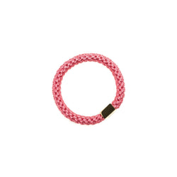 FAT HAIR TIE CANDY PINK W/GOLD