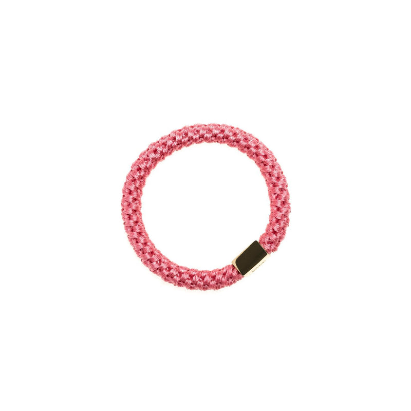 FAT HAIR TIE CANDY PINK W/GOLD