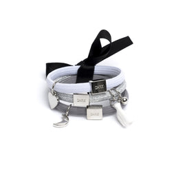 HAIR TIES 3 PK CHARM COMBO GREYS W.SILVER