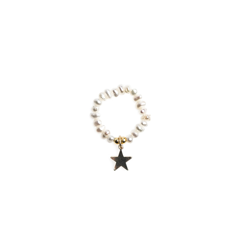PEARL RING W/STAR CHARM