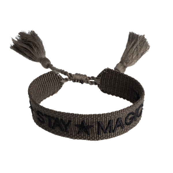 WOVEN FRIENDSHIP BRACELET  "STAY MAGIC" ARMY