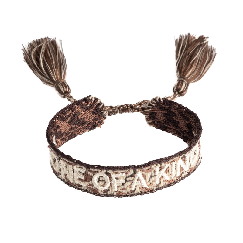 WOVEN FRIENDSHIP BRACELET  "ONE OF A KIND" SOFT BROWN